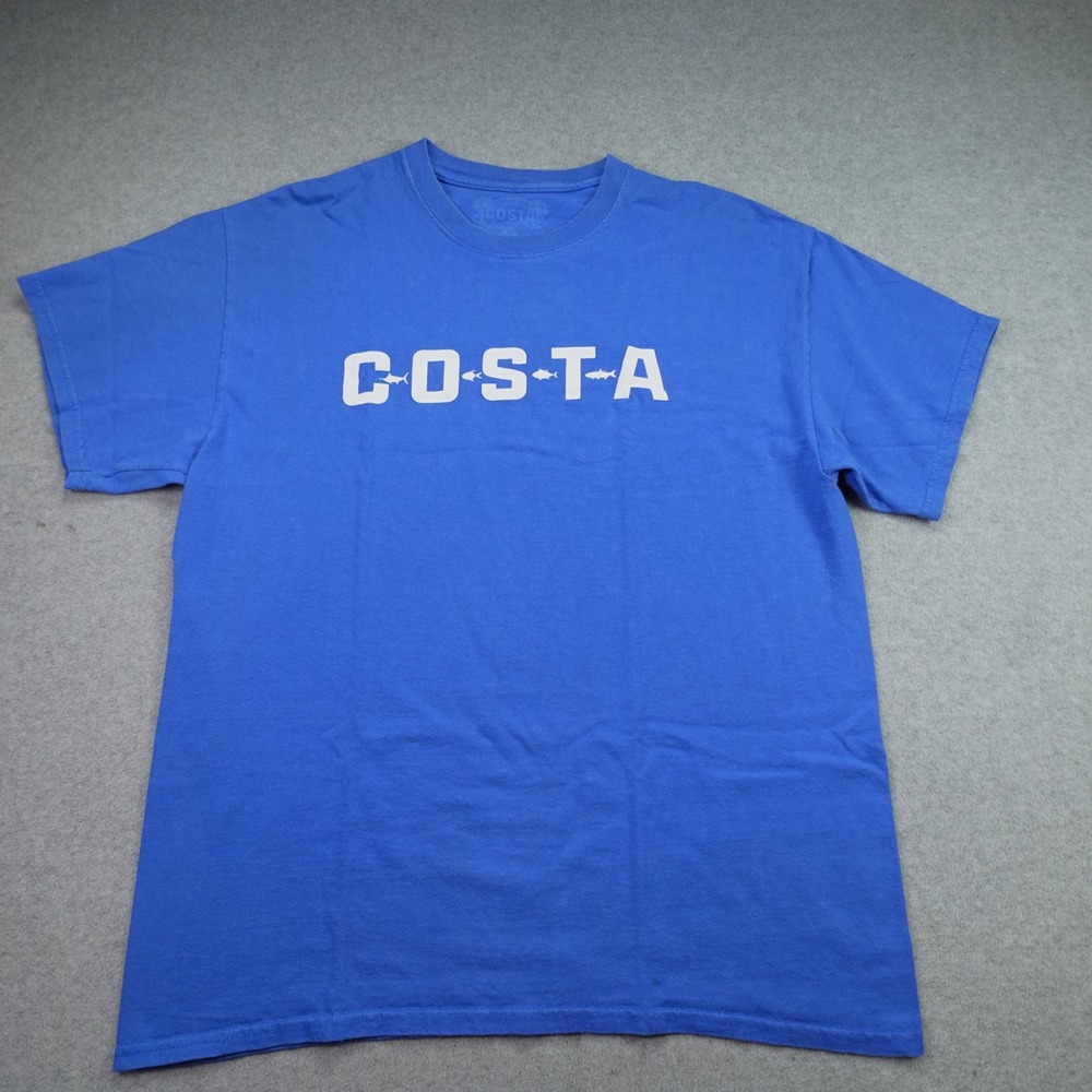 Costa T-Shirt Mens Large Blue Graphic Tee Short Sleeve Fishing Outdoor